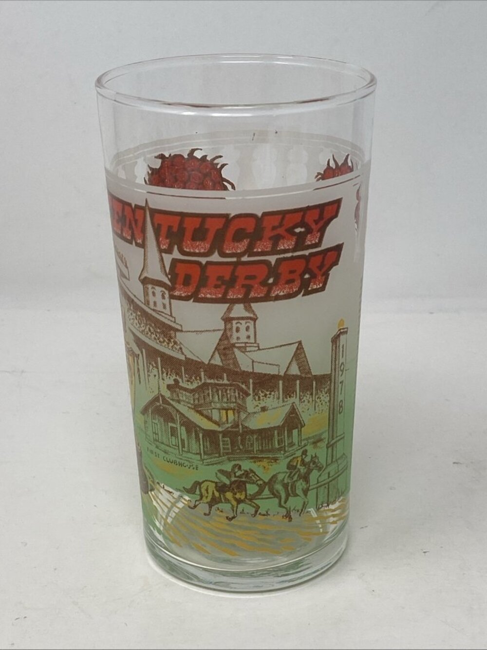 1978 Kentucky Derby Official Mint Julep Frosted Glass Churchill Downs H Stevens